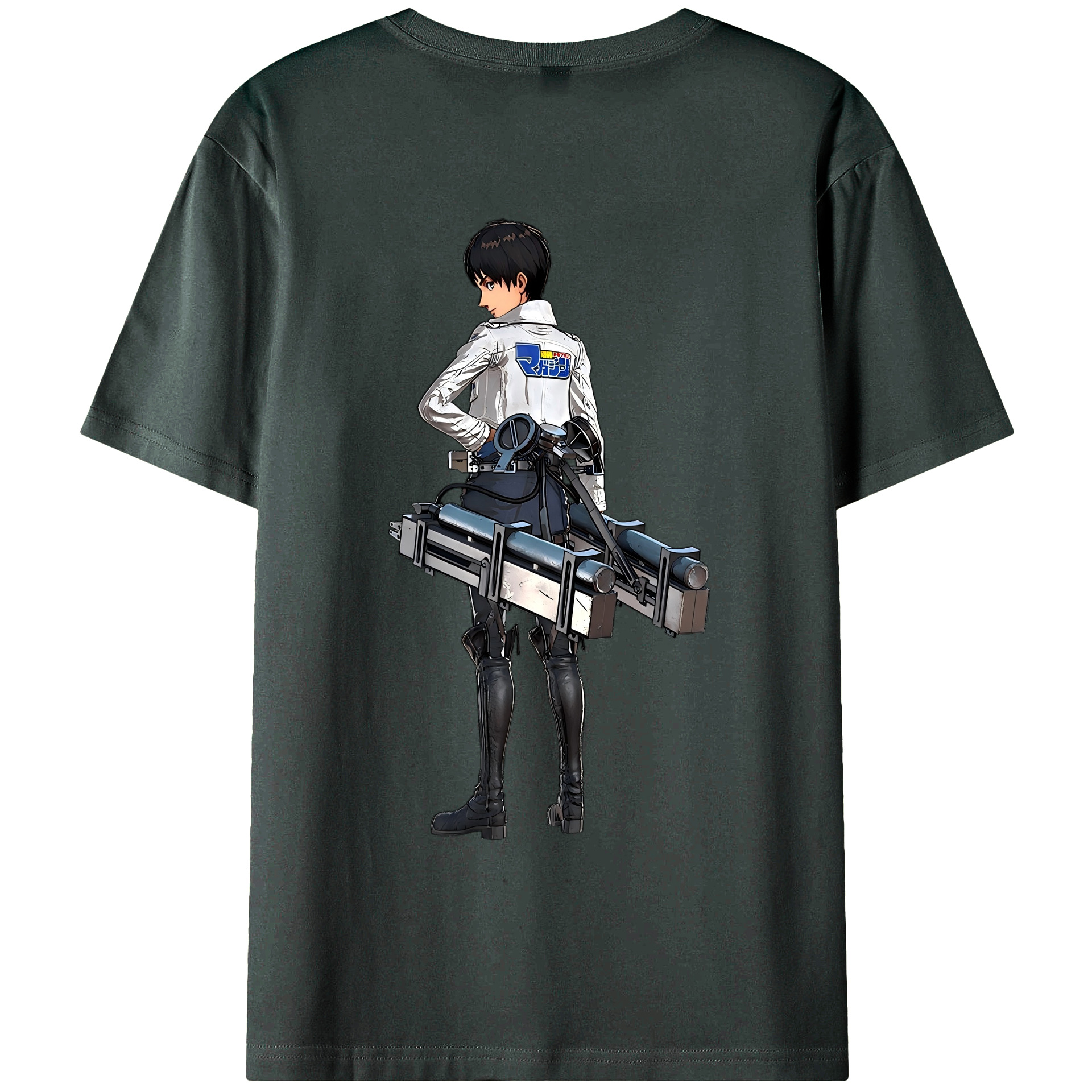 （画像用） 進撃の巨人 エレン･イェーガー Attack on Titan Eren Jäger 綿100％ メンズ半袖Tシャツ（バックプリント） 通気性